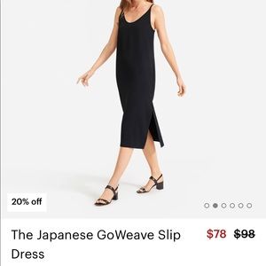 Everlane GoWeave Silk Slip Dusty Pink Midi Dress